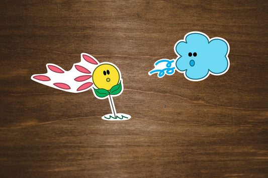 Windy Flower Stickers Set of 2
