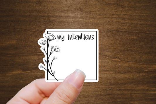 Intentions List Stickers with Flowers