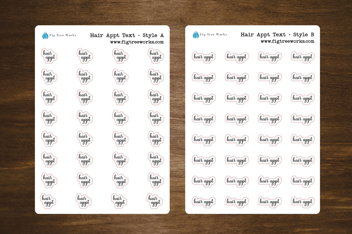 Hair Appointment Text Stickers, Hair Appointment Stickers for Planners, Journals, and Notebooks | Mini Scripts