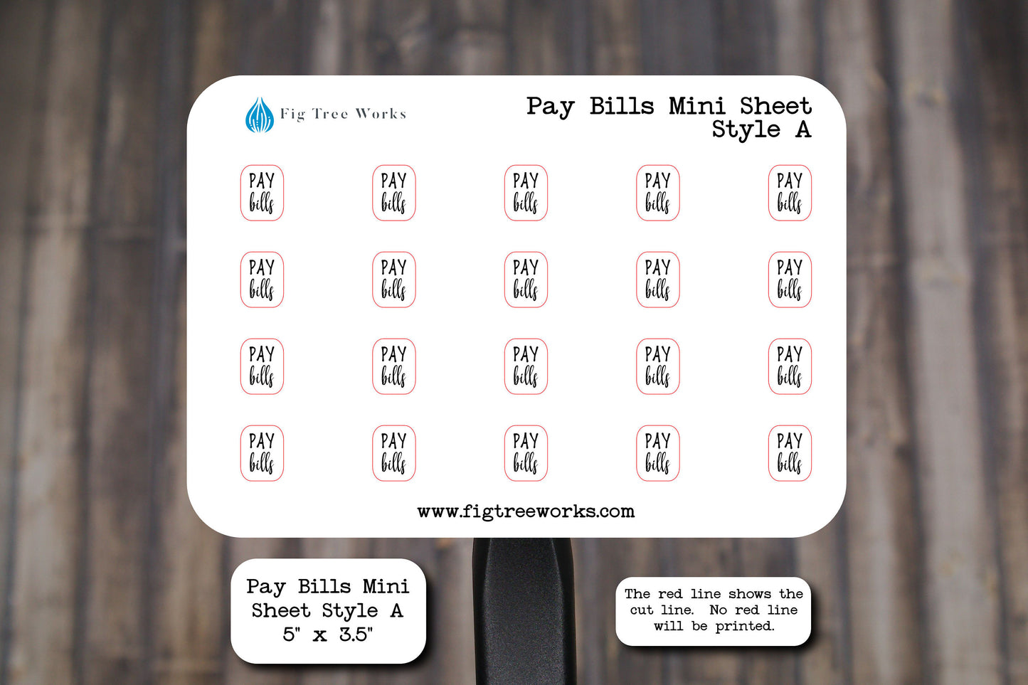 Pay Bills Tracker Stickers | Bill Due Stickers for Planners, Journals and Notebooks | Style A, Mini Sheet