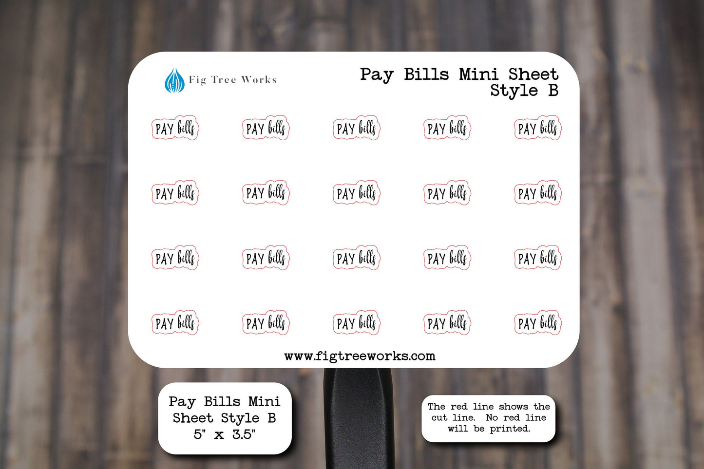 Pay Bills Tracker Stickers | Bill Due Stickers for Planners, Journals and Notebooks | Style B, Mini Sheet