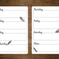 Two Page Undated Weekly Stickers Starts Sunday or Monday | Two Stickers Per Week | B5 (6.9" x 9.8") | Feathers Design