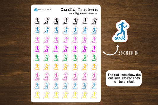 Running Stickers  | Cardio Running Tracker Sticker Sheet, Kiss Cut, Matte Finish
