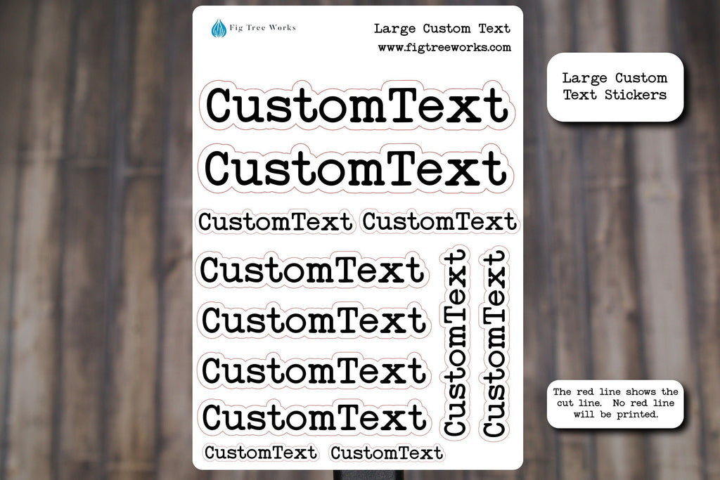 Large Custom Text Stickers for Planners, Journals, and Notebooks | Min ...