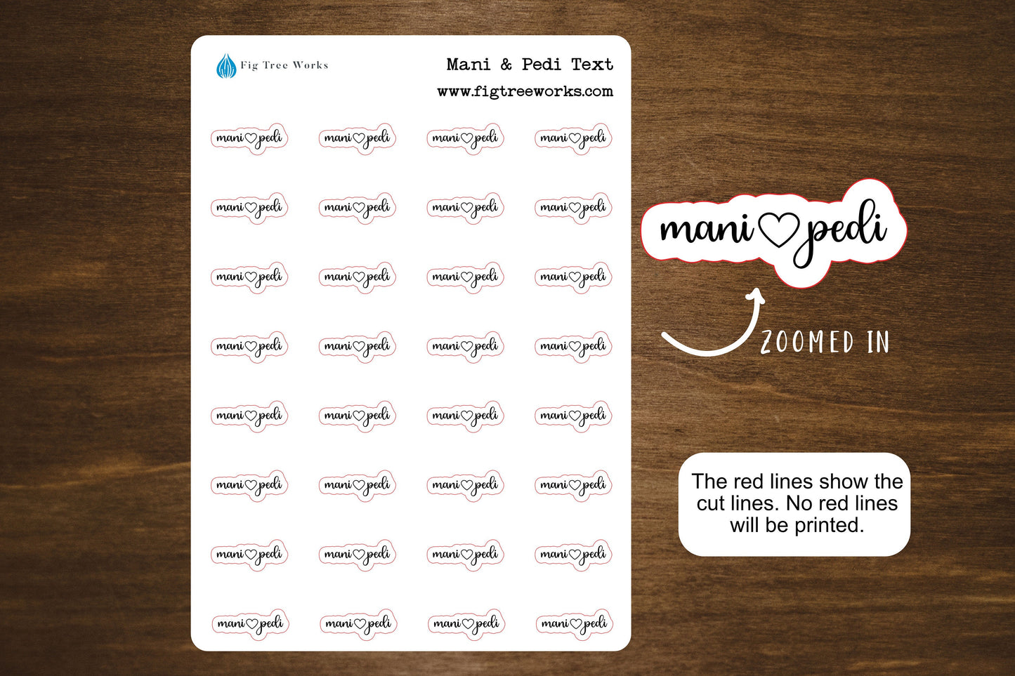 Mani Pedi Text Stickers | Manicure Pedicure Script Stickers for Planners, Journals, and Notebooks | Mini Scripts