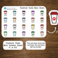 Coffee Stickers Mini Sheet  | Tumbler Icon | Kiss Cut, Matte Finish | Paw Print Design