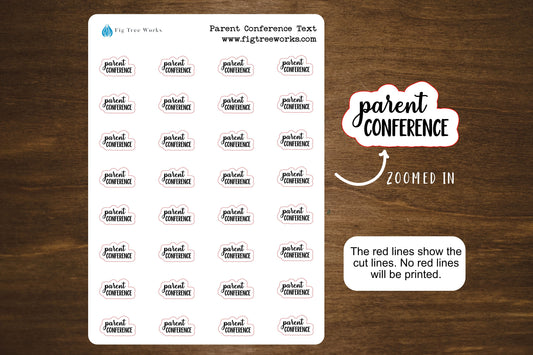 Teacher Text Stickers, Teacher Student Planner Stickers, Parent Conference Reminders | Mini Scripts