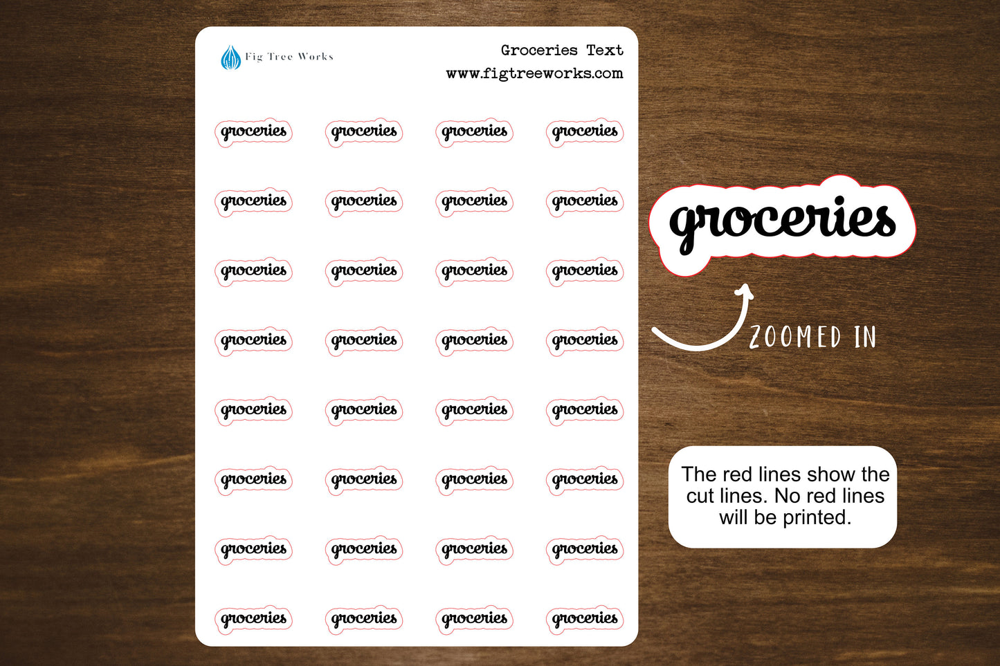 Groceries Script Stickers for Planners, Journals, and Notebooks | Mini Scripts