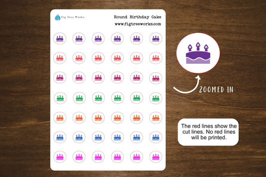 Birthday Icon Stickers for Planners, Journals, and Notebooks | Birthday Reminders | Kiss Cut, Matte Finish