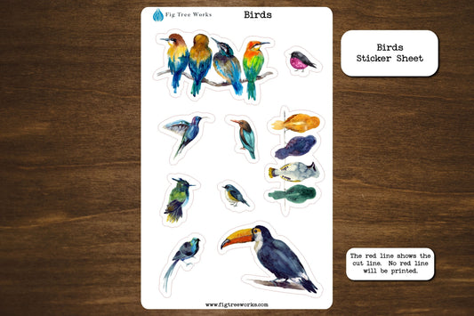 Birds Sticker Sheet | Planner and Journal Stickers | Decoration Stickers | Matte Finish