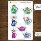 Teapot Kettle Sticker Sheet