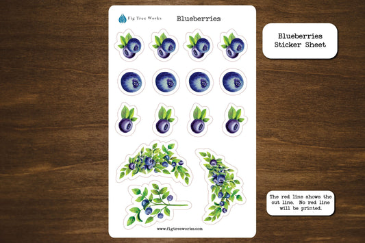 Blueberries Sticker Sheet