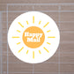 Happy Mail Round Stickers, Envelope Seals, Packaging Stickers,  2" Circle Stickers | Set of 12