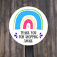 Thank You For Shopping Small Round Stickers, Envelope Seals, Packaging Stickers,  2" Circle Stickers | Set of 12