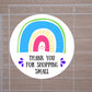 Thank You For Shopping Small Round Stickers, Envelope Seals, Packaging Stickers,  2" Circle Stickers | Set of 12