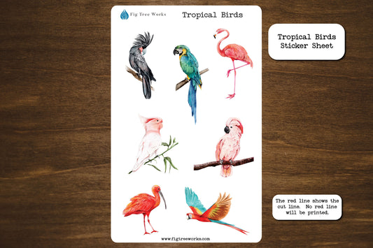 Tropical Birds Sticker Sheet