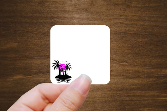 Palm Trees Note Mini Stickers | For Planners and Journals  | Note Stickers, Die Cut, Matte Finish | 12 per Sheet