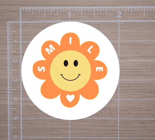 Smile Round Stickers, Envelope Seals, Gift Wrap Stickers,  2" Circle Stickers | Set of 12