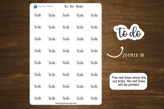 To Do Text Sticker Heading for Planners, Journals, and Notebooks | Mini Scripts