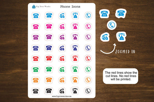 Phone Icons for Planners, Journals, and Notebooks