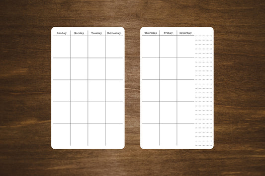 Undated Calendar Stickers Small Two Page 3" x 5"