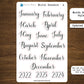 Month Header Planner Stickers  | Month Names Sticker, Kiss Cut, Matte Finish | Style A