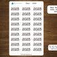 Year Header Planner Stickers - Style B
