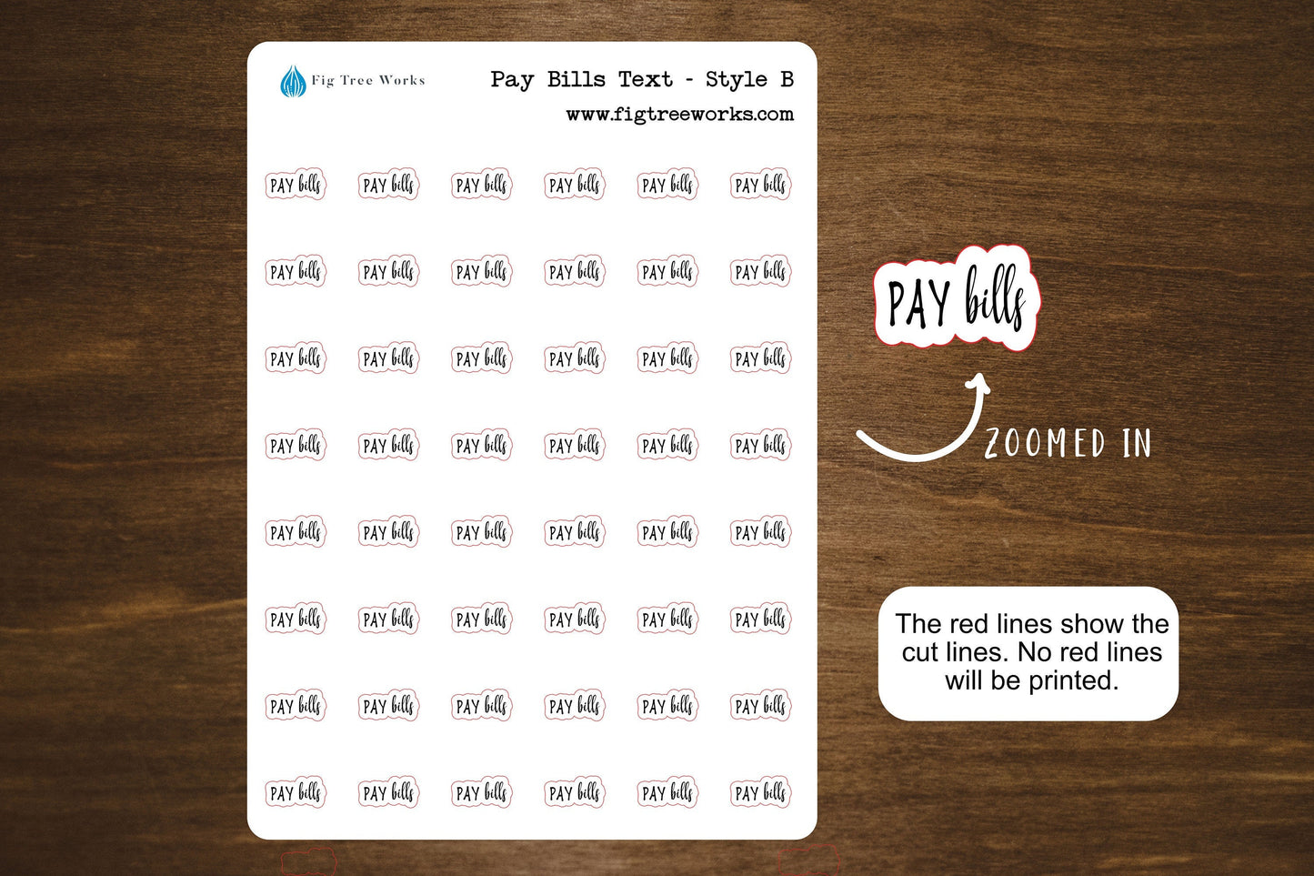 Pay Bills Tracker Stickers | Bill Due Stickers for Planners, Journals and Notebooks | Style B, 5" x 7" Sheet