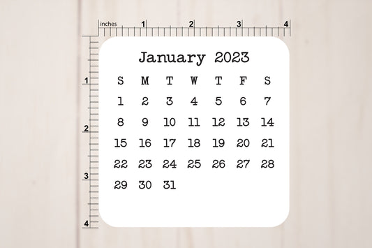 Square Calendar Stickers 4" x 4"  2023, 2024, or 2025 | Start With Any Month | For Planners and Journals  | Monthly Stickers Matte Finish