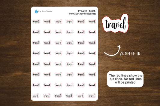 Travel Text Stickers for Planners, Journals, and Notebooks | Mini Scripts