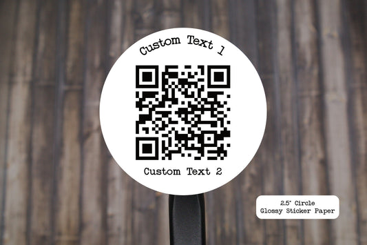 QR Code Custom Stickers | 2.5" Round Labels | Personalized Round QR Code Stickers | Custom Labels On A Roll