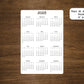 Year At A Glance Calendar Sticker - 4" x 6"