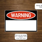 Blank Warning Label Stickers | Write your own text with a permanent marker | 6" x 4" Warning Labels |  Glossy Paper Labels