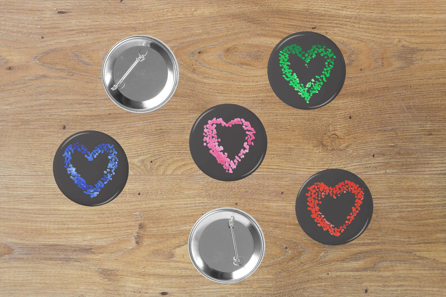 Color Hearts Small Buttons