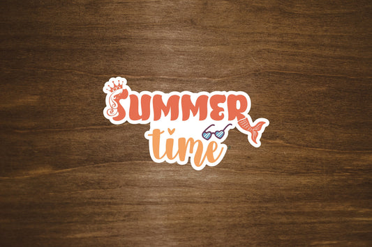 Summer Time Sticker | Die Cut, Glossy, Vinyl | 3" Sticker