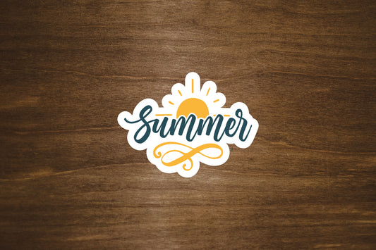 Summer Sun Sticker | Die Cut, Glossy, Vinyl | 3" Sticker