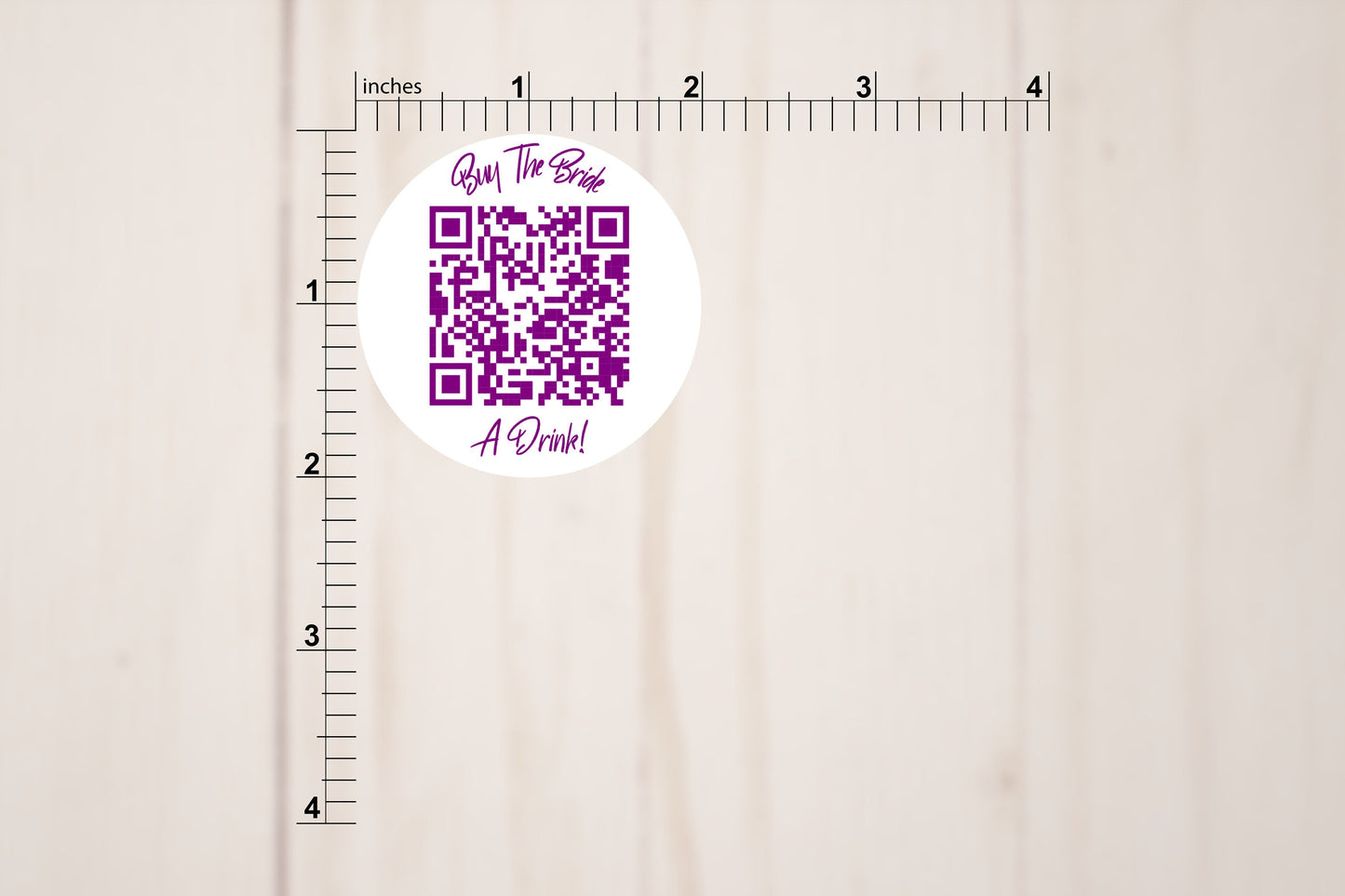 Buy The Bride A Drink QR Code Custom Stickers | 2" Round Labels | Personalized Round QR Code Stickers | Custom Labels On A Roll