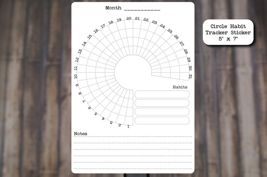 Large Circle Habit Tracker Sticker