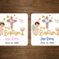 Custom Baptism/Bautizo Stickers | 2" x 2"  Square Labels | Personalized Baptism Stickers | Custom Labels On A Roll | English and Spanish
