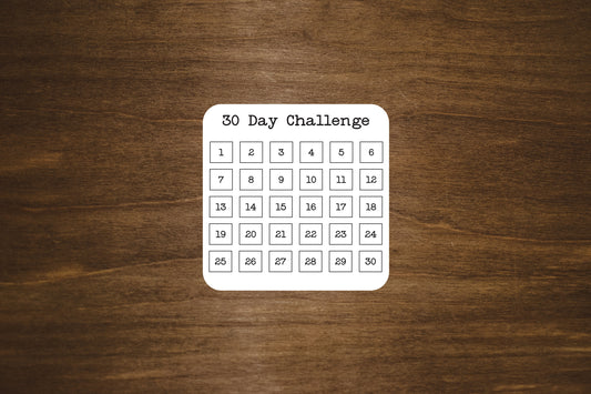 30 Day Challenge Stickers