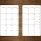 Monday Start Small Two Page 2023, 2024, or 2025 Calendar Stickers for Planners and Journals  | 3" x 5" | 2 Stickers Per Month, 24 Total