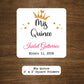 Custom Mis Quince Stickers | 2" x 2"  Square Labels | Personalized Quince Stickers | Custom Labels On A Roll