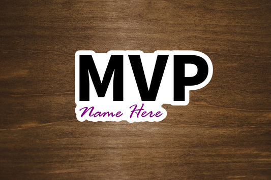 Custom MVP Name Text Sticker