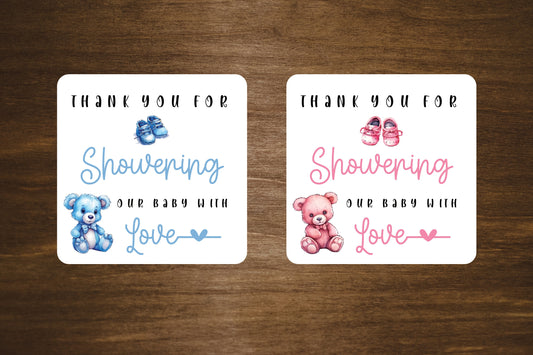 Baby Shower Stickers Blue or Pink