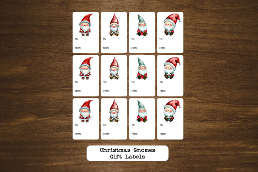 Christmas Gnomes Gift Labels | Holiday Gift Tags | Present Stickers