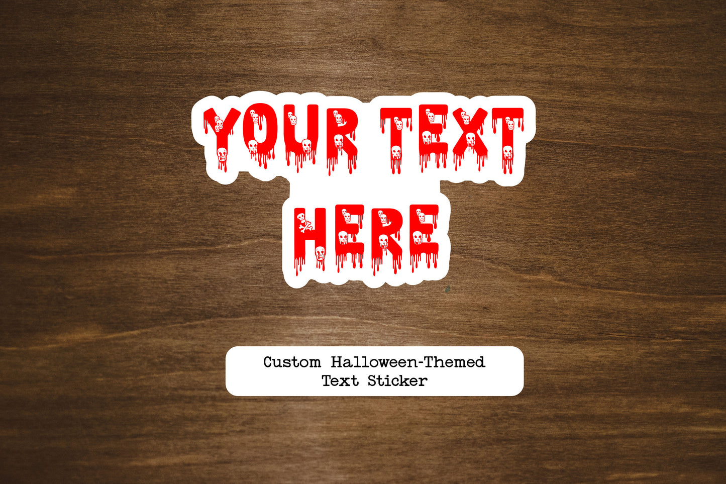 Personalized Halloween Themed Text Sticker