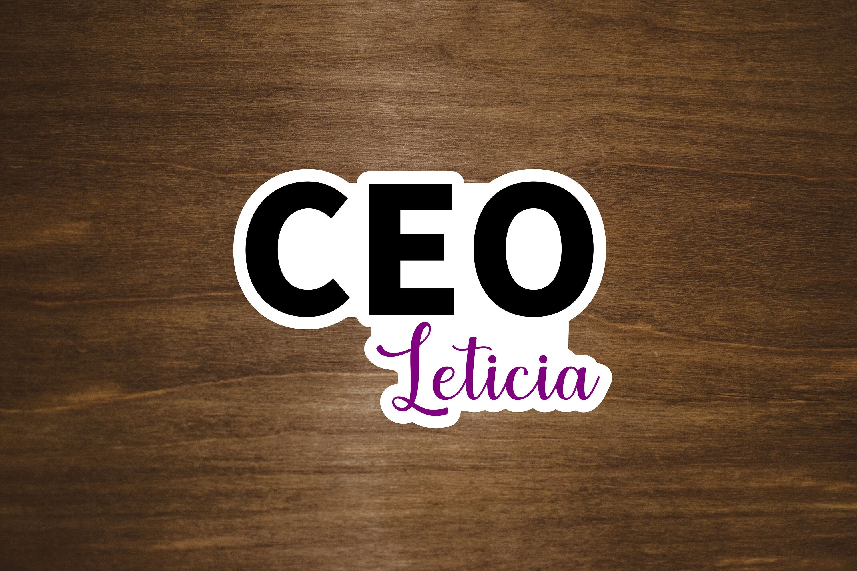 Custom CEO Name Sticker – Fig Tree Works