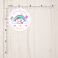 Happy Birthday Unicorn Rainbow Round Stickers