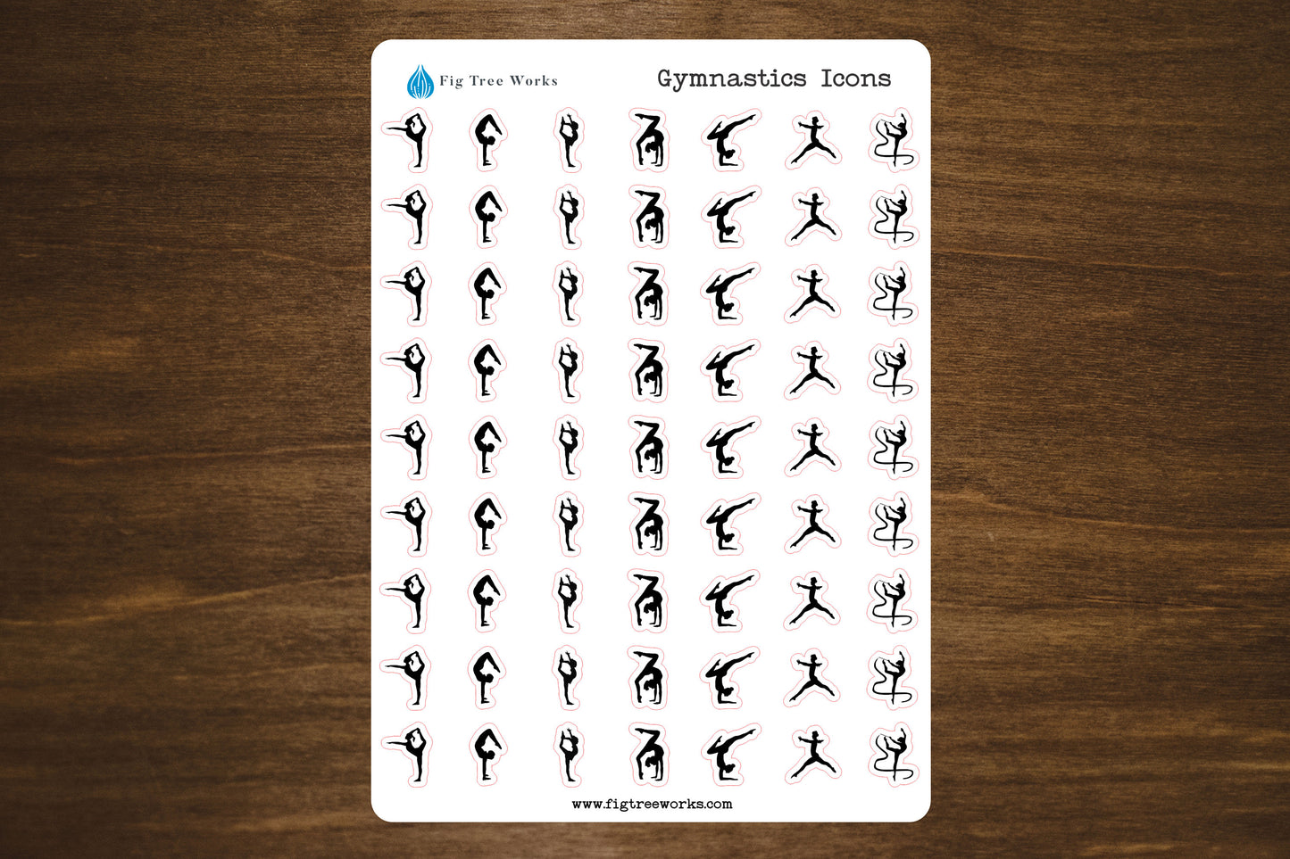 Gymnastics Icon Sticker Sheet