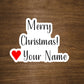Custom Merry Christmas Text Sticker
